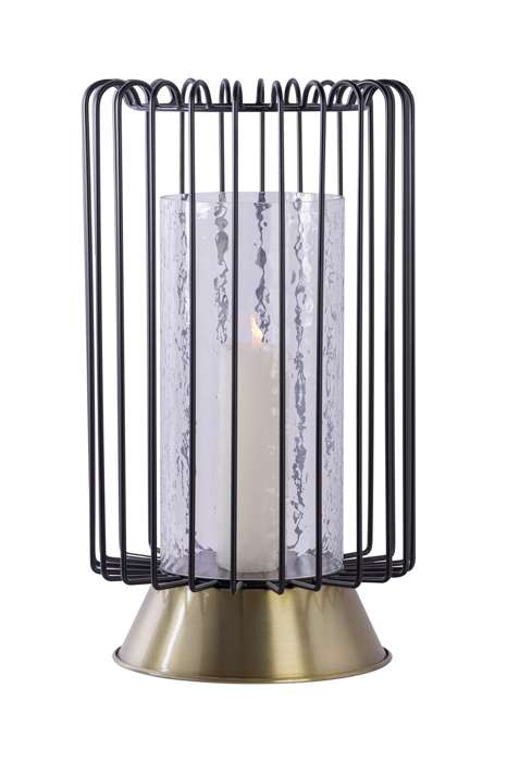 Candle Pillar Malibu 125 black / gold