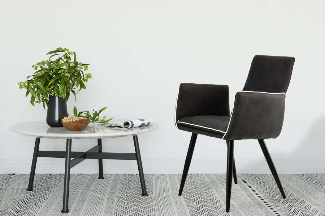 Chair Penelope set 2 black/white - Afbeelding 2