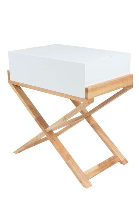 bijzettafel Valerie 410 wit/naturel