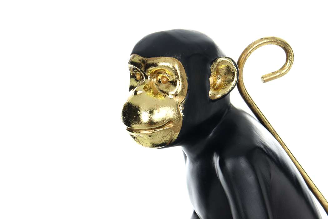 Sculptuur Sitting Monkey 310 goud / zwart - Afbeelding 3