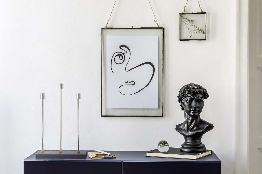 Kandelaar Art Deco 325 paars / zilver - Afbeelding 2