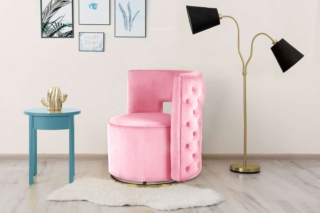 Lounge Chair Beverly 125 pink / gold - Afbeelding 2