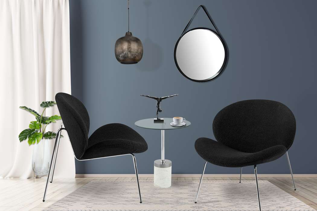 Jaden 125 Chair Set of 2 Black / Silver - Afbeelding 3