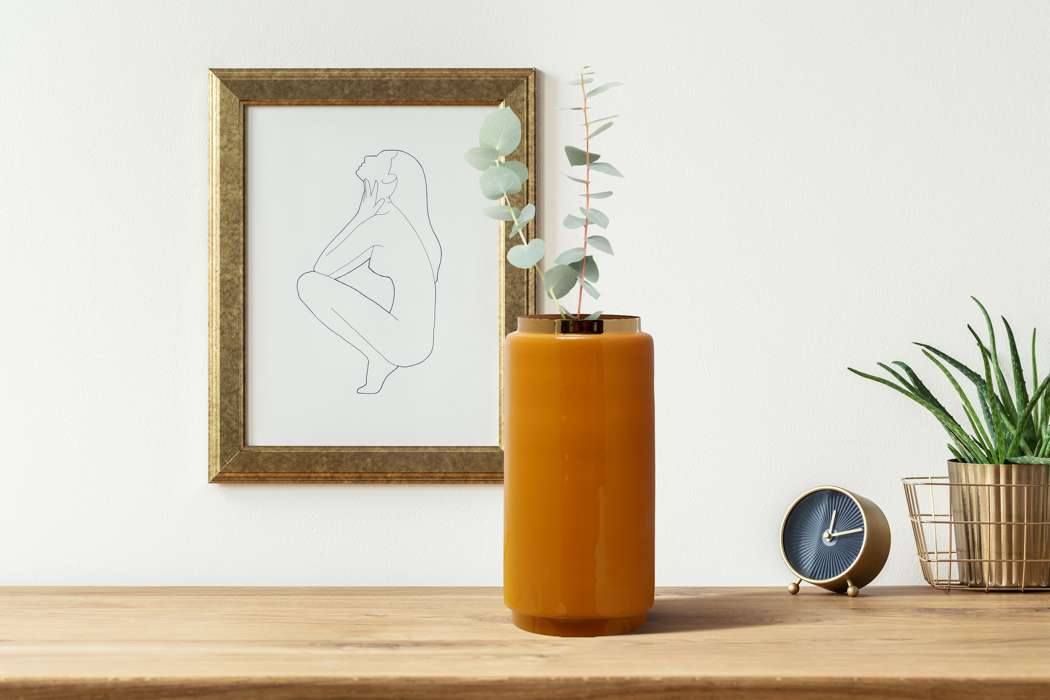 Vaas Art Deco 455 geel/goud - Afbeelding 2