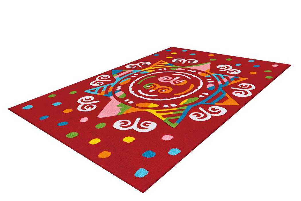 Spirit Glowy 3145 rood Mandala 110x160cm - Afbeelding 4