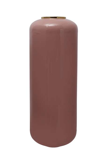Vaas Art Deco 205 hoog, roze/goud
