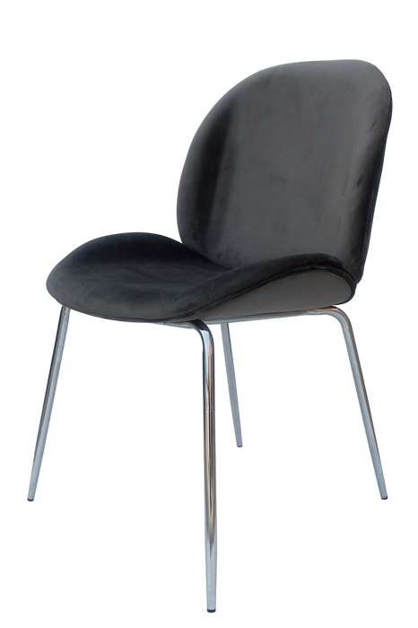 Chair Charlize 110 set of 2 grey / chrome