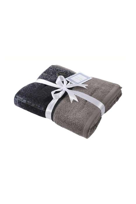 Sauna towel Medley 100 gray / blue