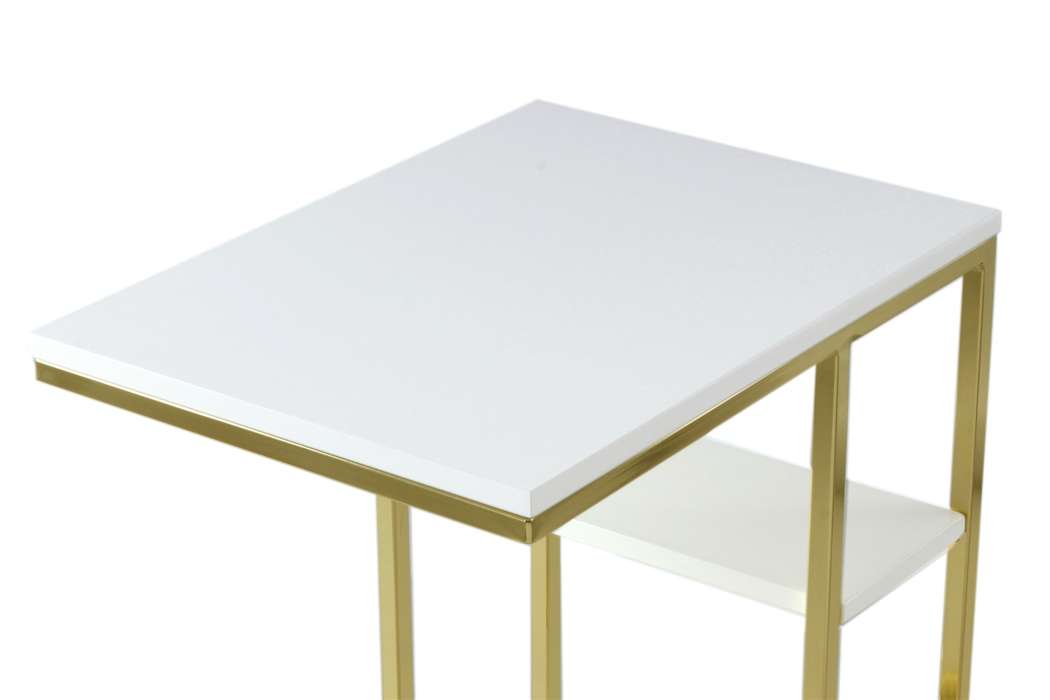 Bijzettafel Lucilla 110 wit/goud - Afbeelding 3