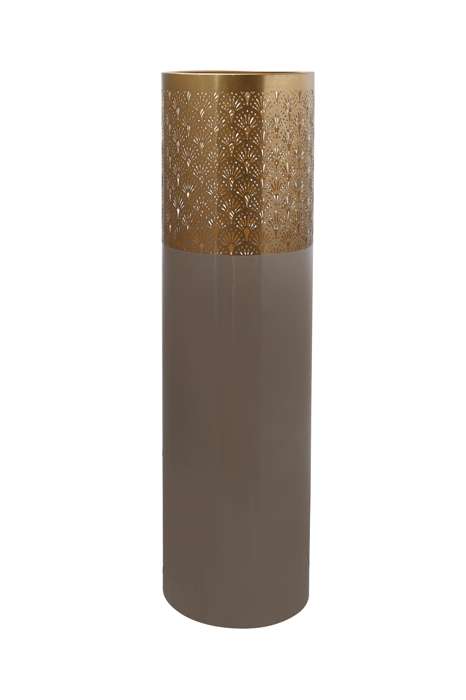Vaas Art Deco 1115 taupe/goud
