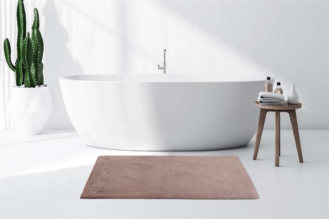 Badmat Rabbit light 70x130cm, roze - Afbeelding 2