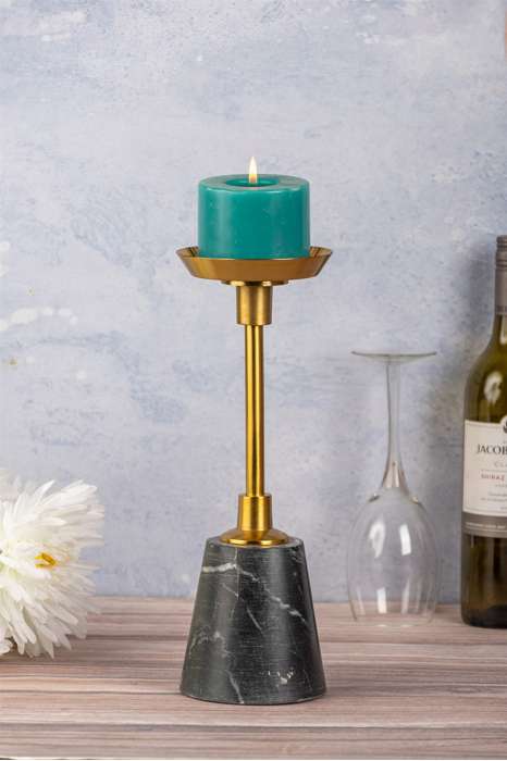 Candle holder Fayya 225 gold / black - Afbeelding 3