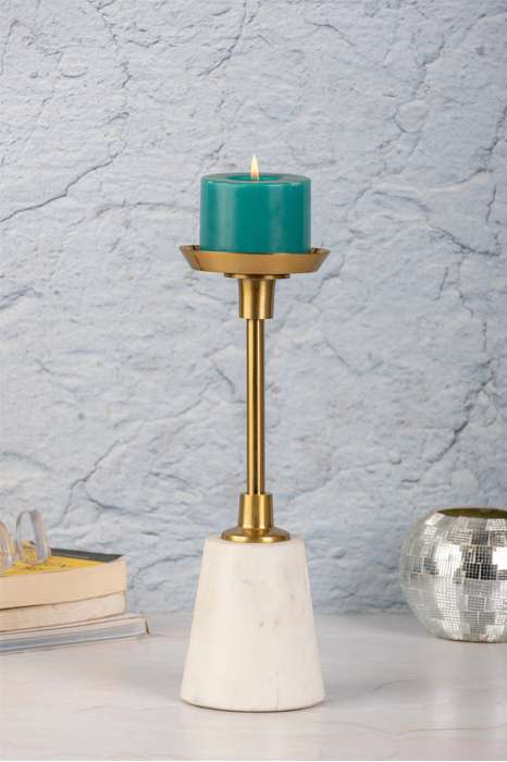 Candle holder Fayya 225 gold / white - Afbeelding 3