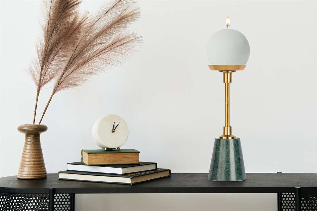 Candle holder Fayya 225 gold / green - Afbeelding 4