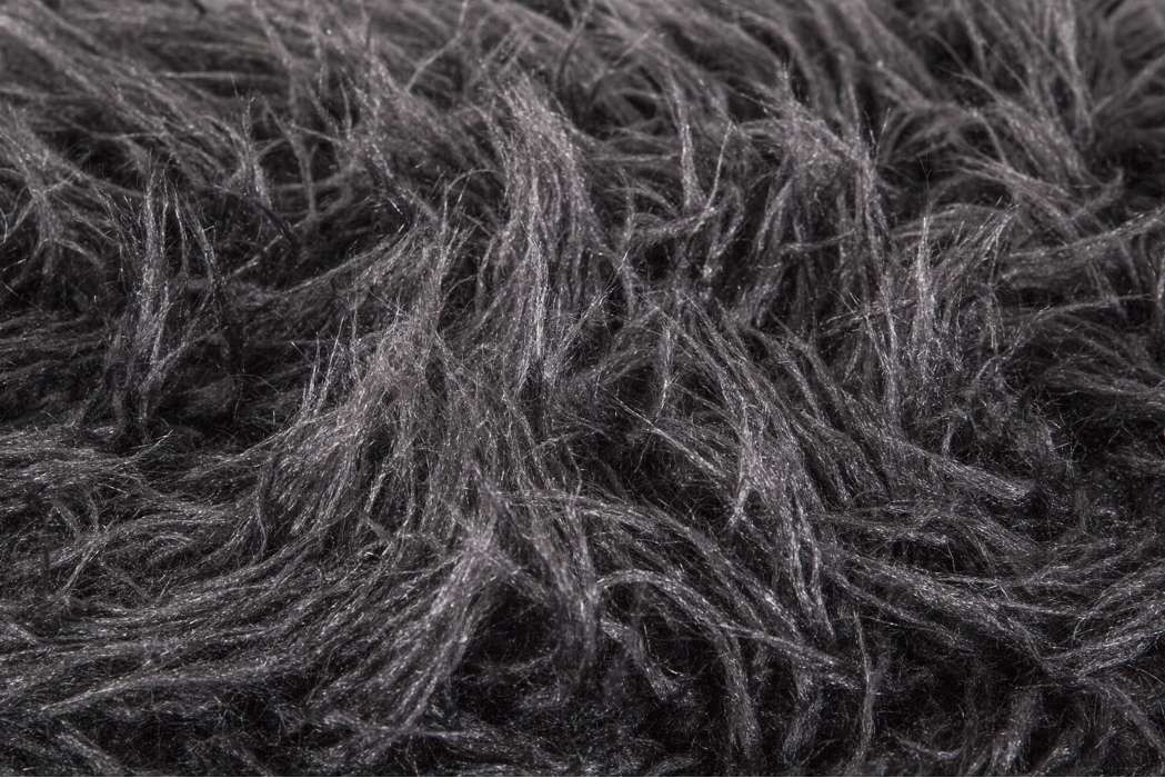 Faux Fur poof Laika 110 zwart - Afbeelding 3