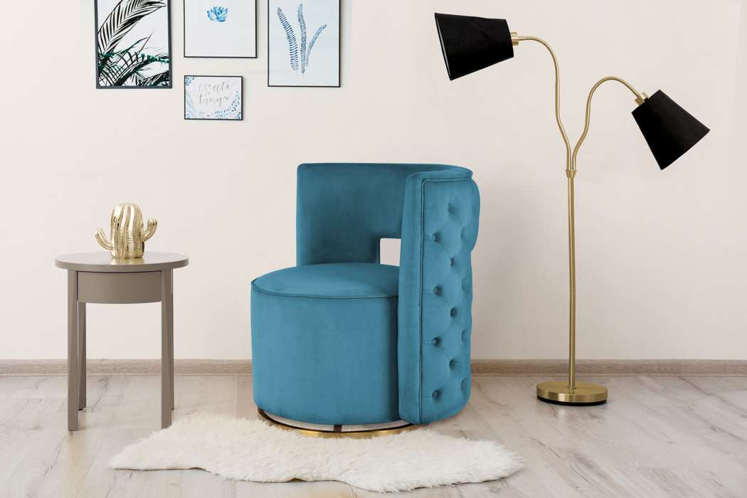 Lounge Chair Beverly 125 petrol / gold - Afbeelding 2