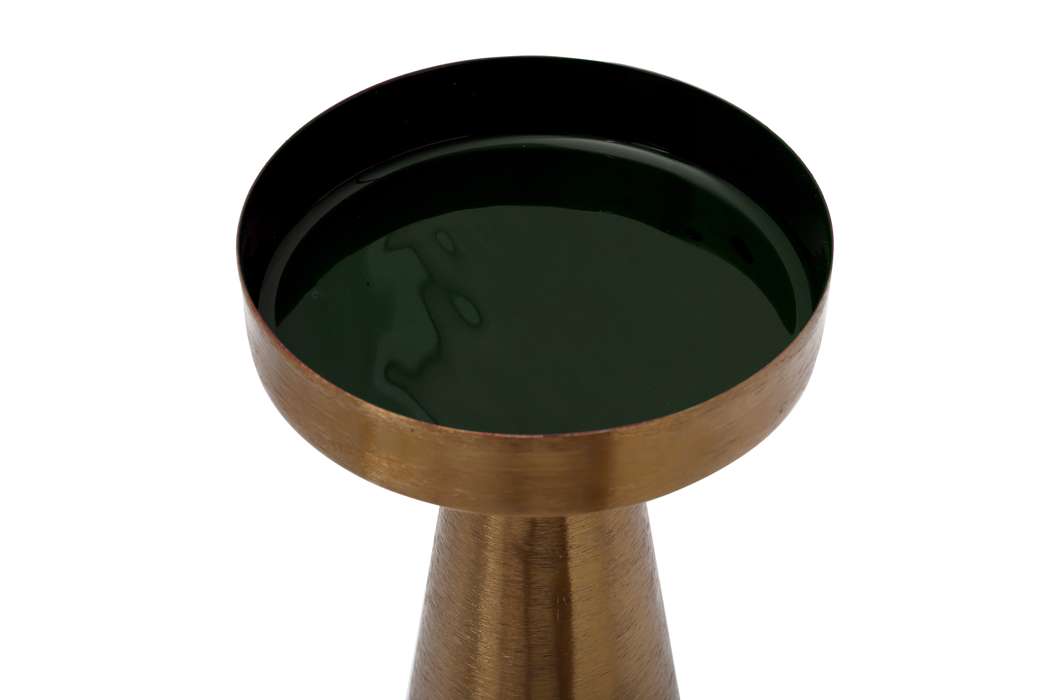 Candle Holder Art Deco 155 gold / dark green - Afbeelding 3