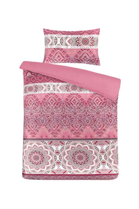Bed linen Alegra 100-FR Multi / Pink 220cm x 240cm / 65cm x 65cm (2 pcs.)