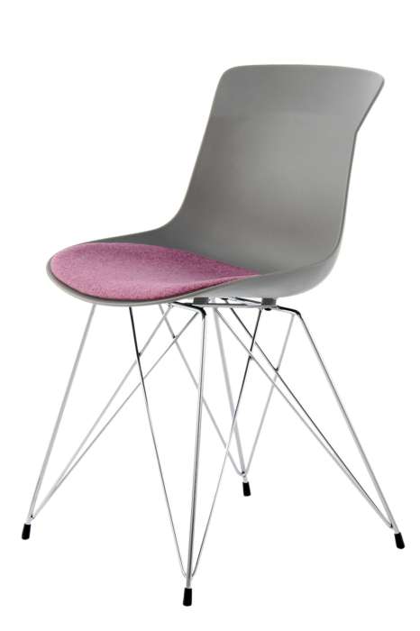 Stoel Emily 110 set van 2 grijs / Violett