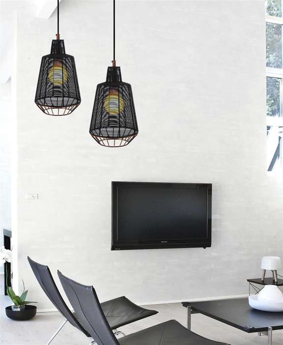 Hanglamp Libertas L zwart/koper - Afbeelding 2