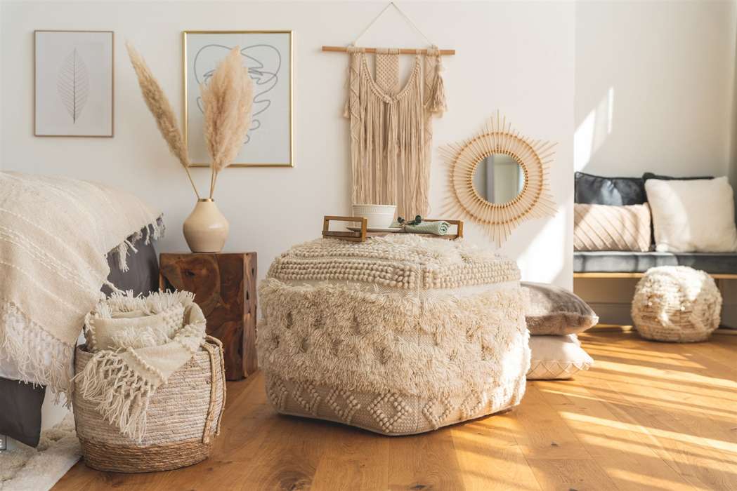 Pouf Bohist 125 Natural 50cm x 50cm - Afbeelding 3