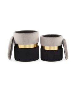 Krukje Zora 125 set of 2 grey / gold / black