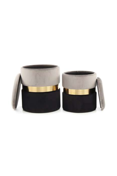 Krukje Zora 125 set of 2 grey / gold / black