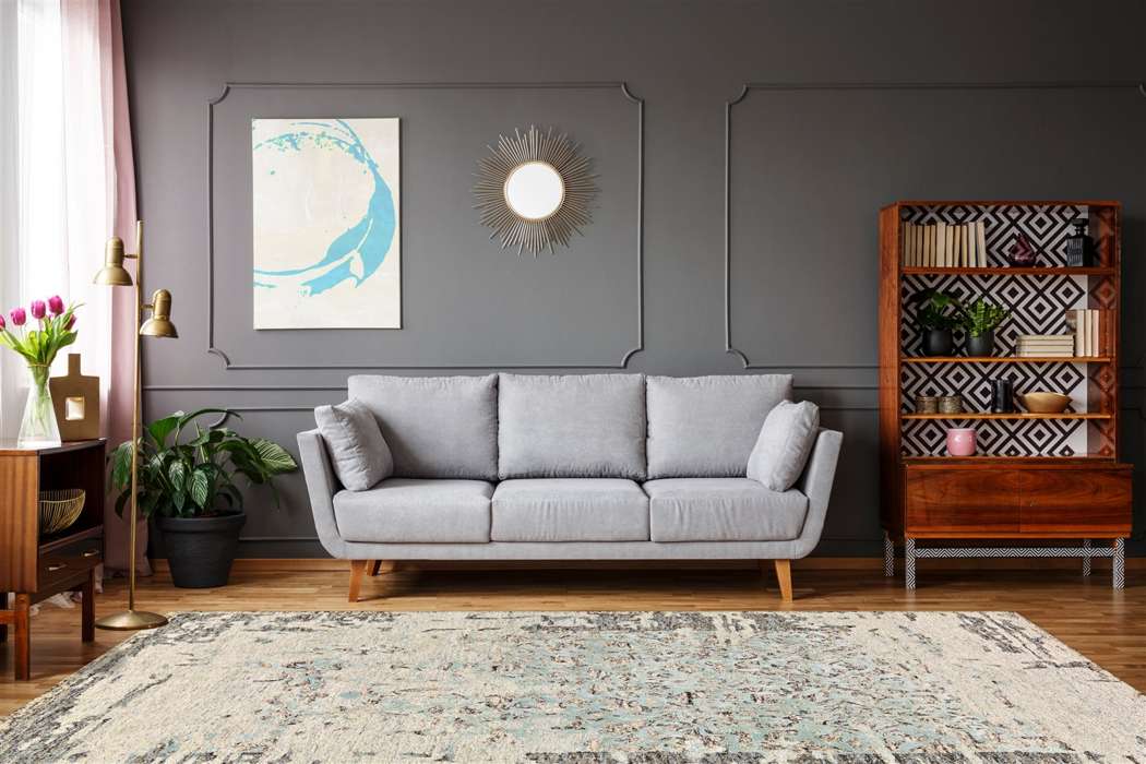 Damast 8067 grijs/mintgroen 120x180cm - Afbeelding 2