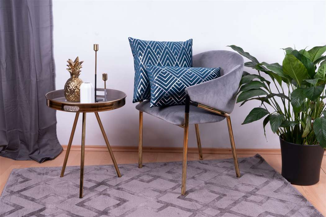 Decorative cushion Prisma 225 set of 2 blue / silver - Afbeelding 3