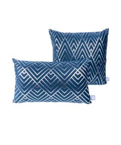 Decorative cushion Prisma 225 set of 2 blue / silver