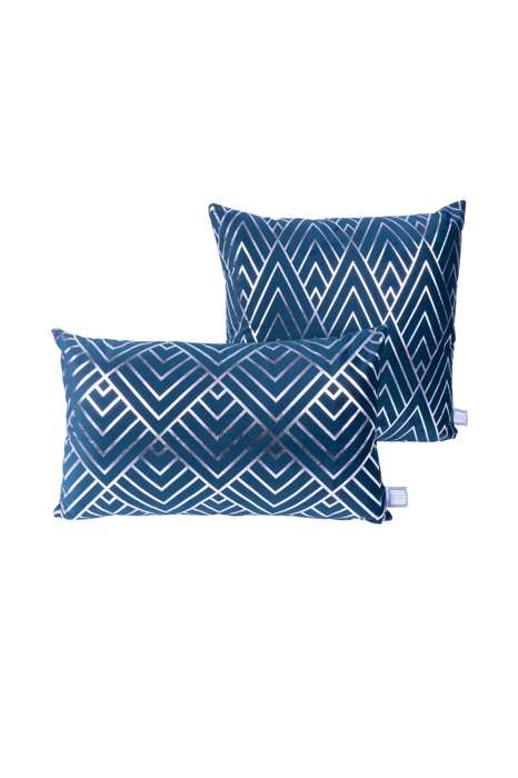 Decorative cushion Prisma 225 set of 2 blue / silver