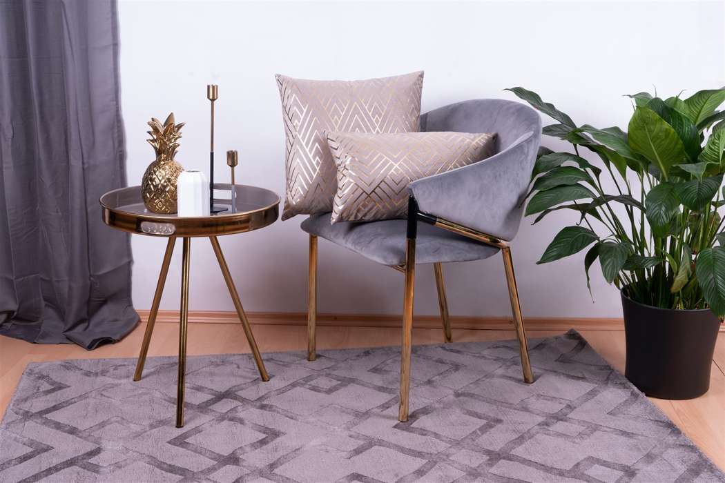 Decorative cushion Prisma 225 set of 2 taupe / gold - Afbeelding 3