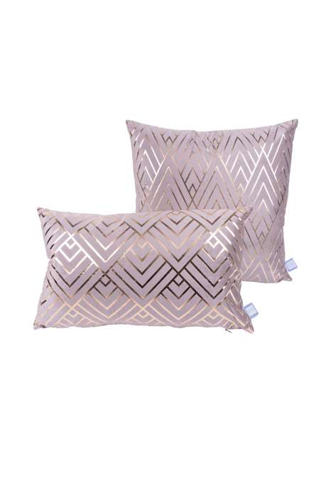 Decorative cushion Prisma 225 set of 2 taupe / gold