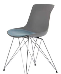 Stoel Emily 110 set van 2 grijs / lichtblauw