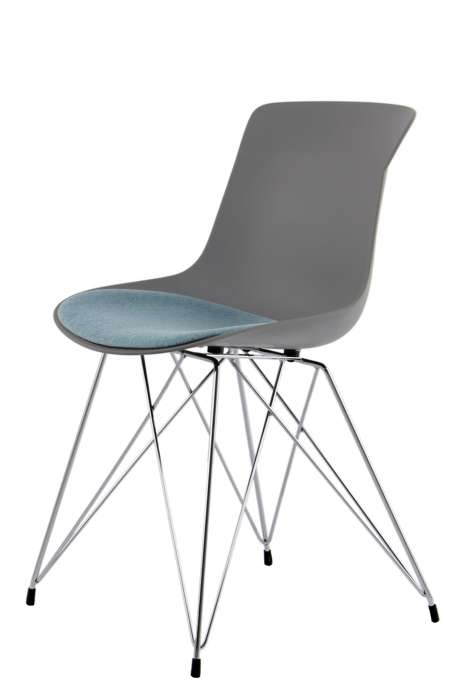 Stoel Emily 110 set van 2 grijs / lichtblauw