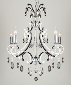 Hanglamp Luzia 5L chroom, fumé drops