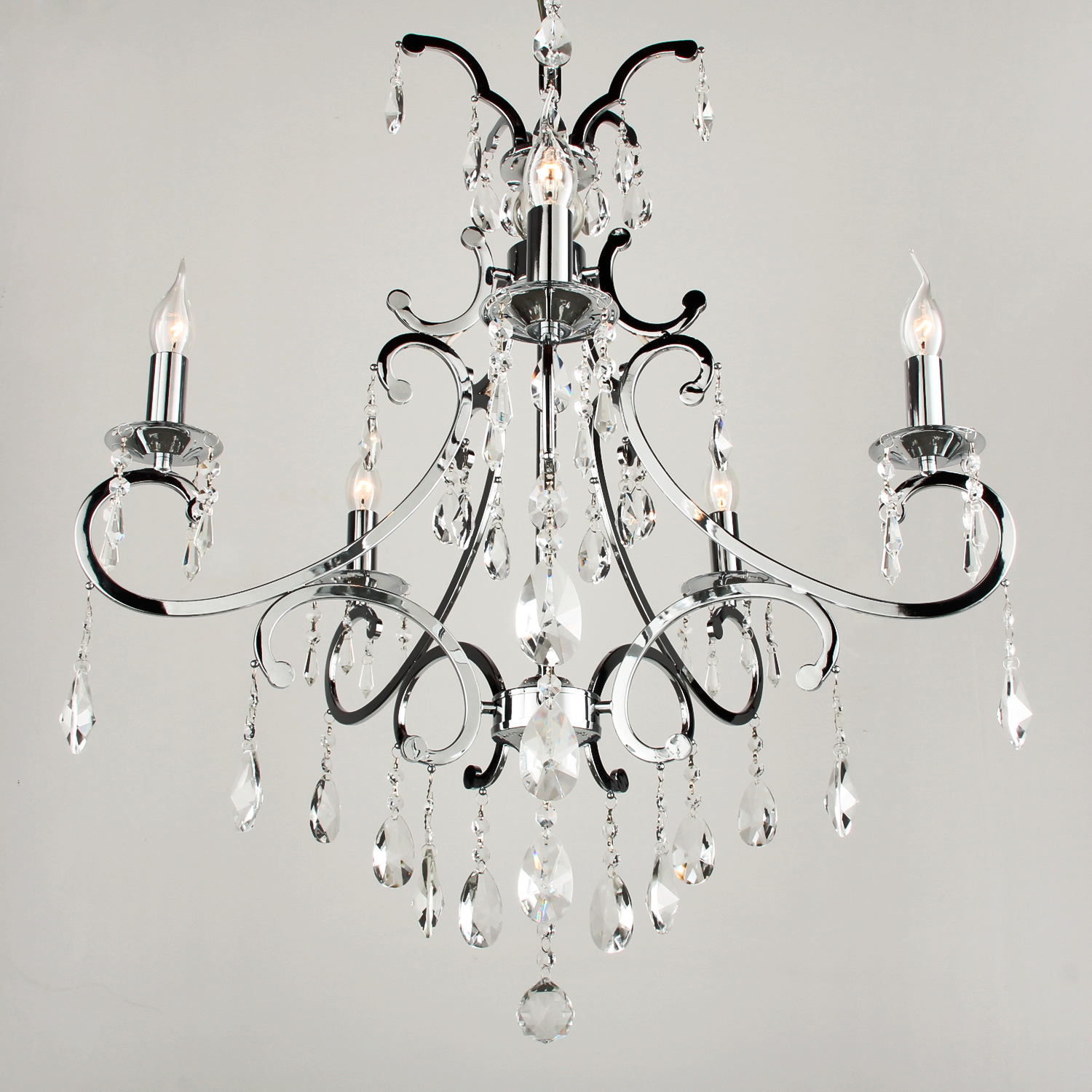 Hanglamp Luzia 5L chrome drops
