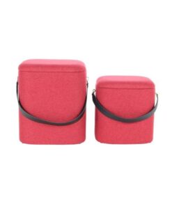 Hocker Arabella 225 set van 2 rood/ zwart