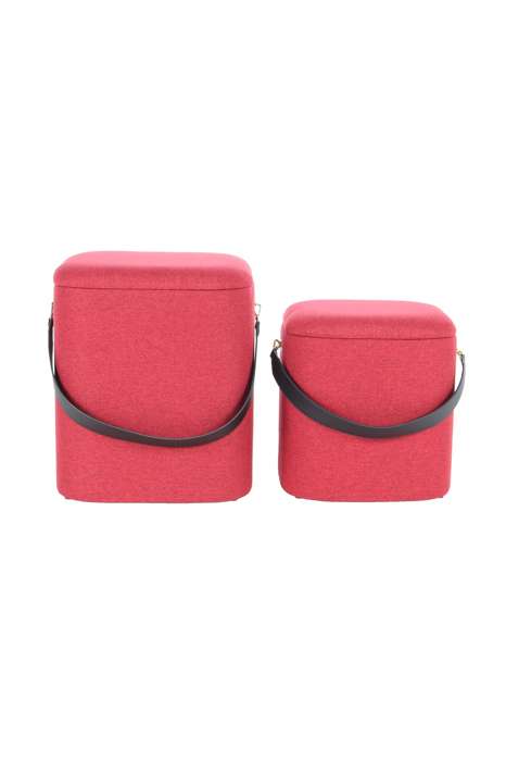 Hocker Arabella 225 set van 2 rood/ zwart
