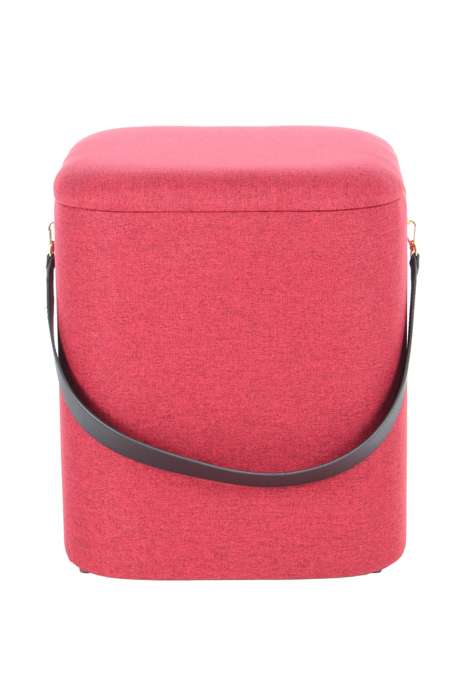 Hocker Arabella 225 set van 2 rood/ zwart - Afbeelding 4