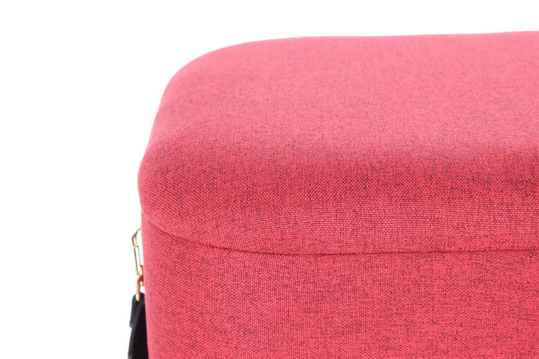 Hocker Arabella 225 set van 2 rood/ zwart - Afbeelding 3