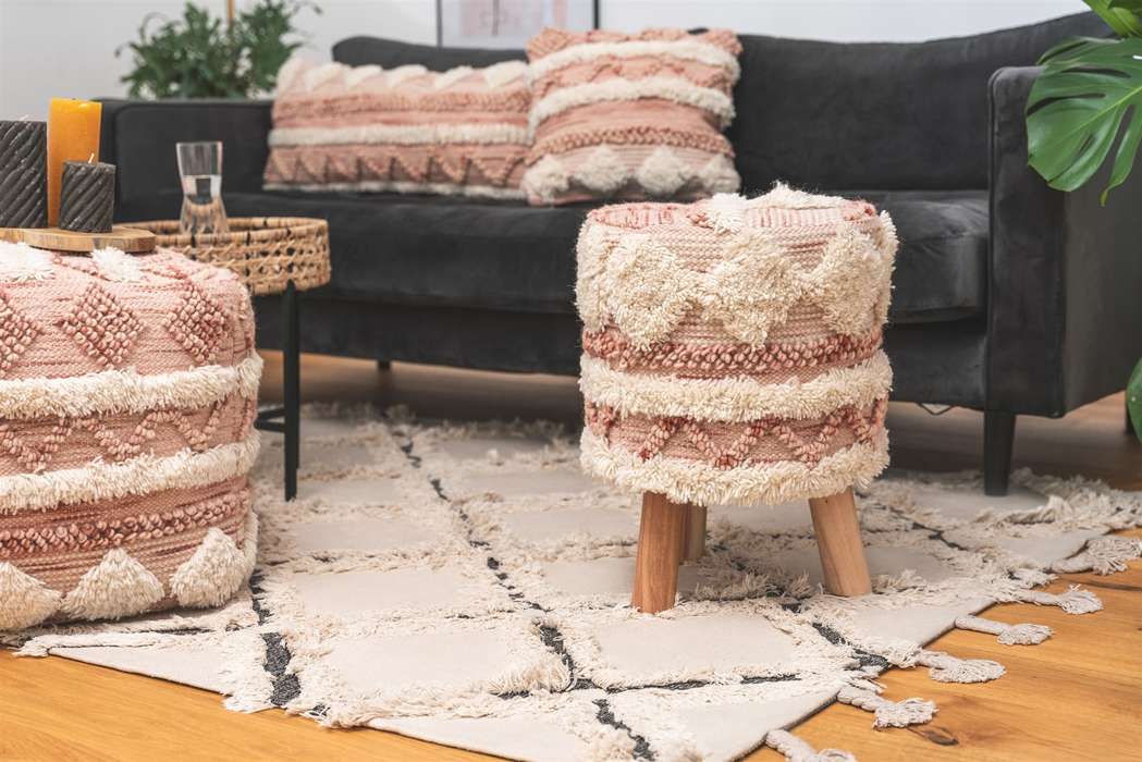 Stool Bohist 225 Pink / Cream - Afbeelding 2