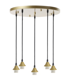 Hanging lamp Vilmar 5-L round gold
