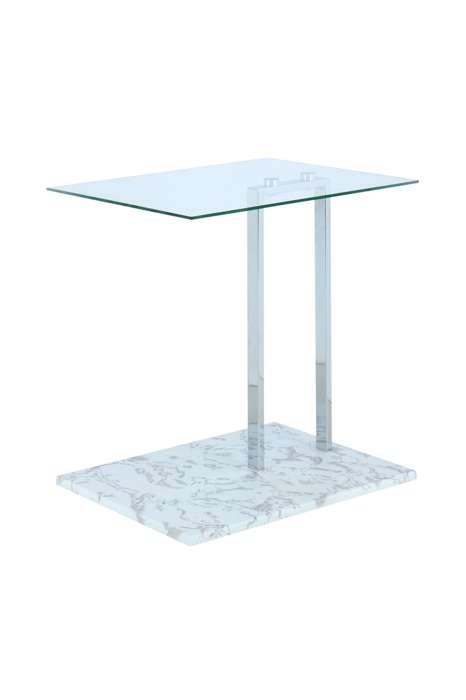 Sidetable Julius 225 chroom/wit marmer