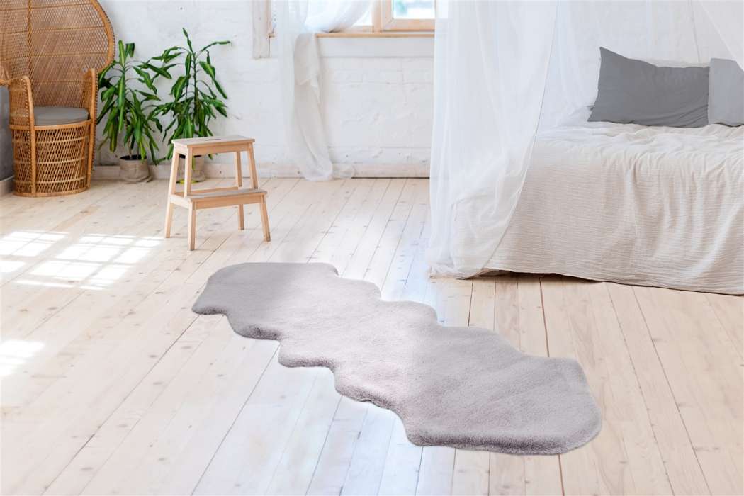 Rabbit Double Sheepskin 300 grijs/blauw 60x180cm - Afbeelding 2