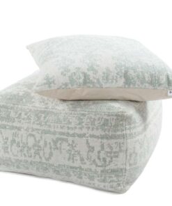 Pouf en kussen set ivoor/mint