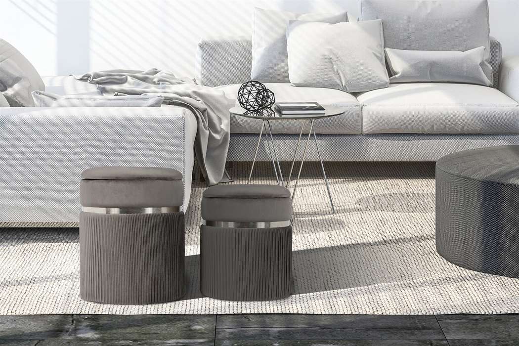 Hocker Zora 325 set van 2 grijs / Silber - Afbeelding 2