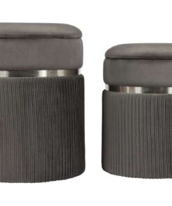 Hocker Zora 325 set van 2 grijs / Silber
