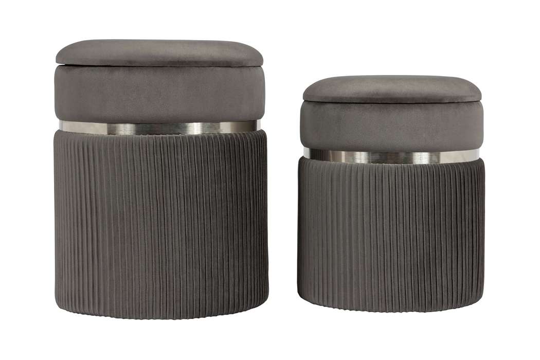Hocker Zora 325 set van 2 grijs / Silber