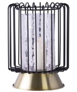 Candle Pillar Malibu 225 black / gold